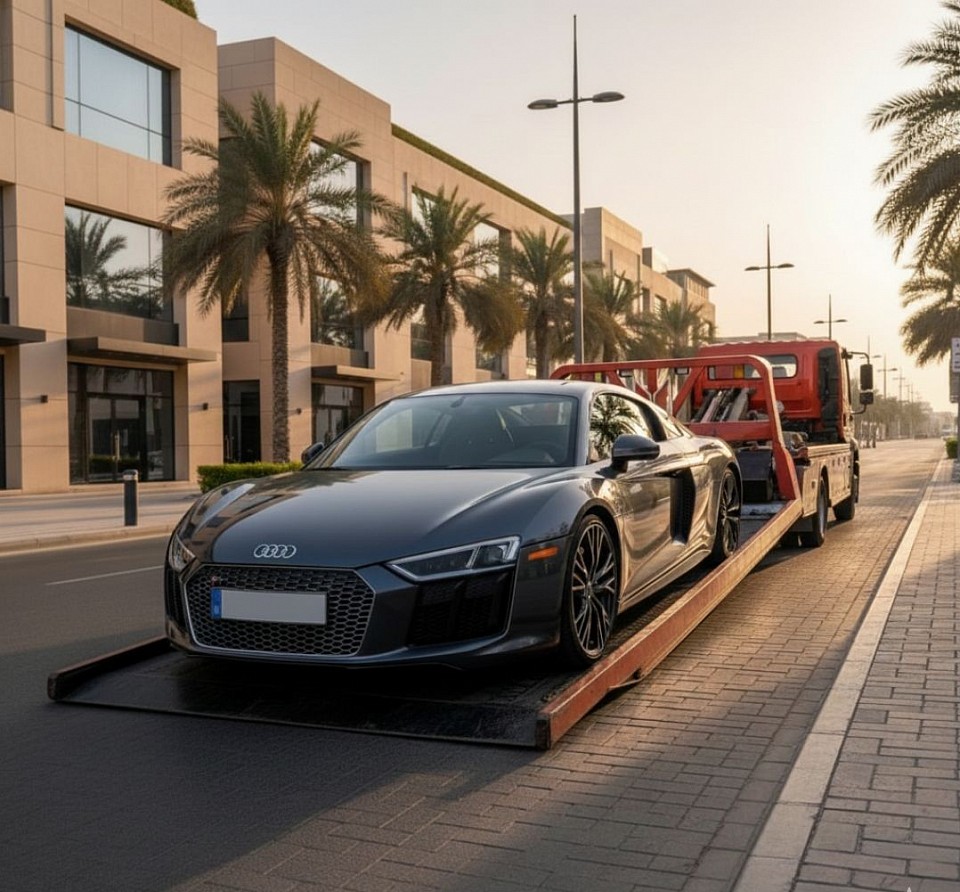 صورة السطحة في الشارع: أسرع سطحة شمال الرياض متواجدة الآن في حي الياسمين والعقيق.